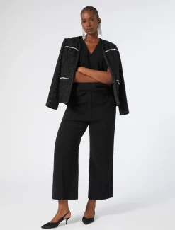 Marina Rinaldi Veste teinte en fil avec broderie NOIR Clearance