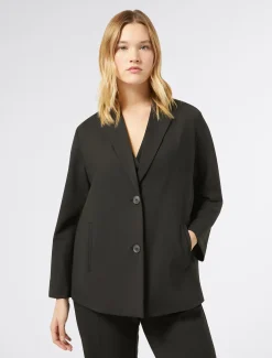 Marina Rinaldi Veste tunique en gabardine de laine NOIR Outlet